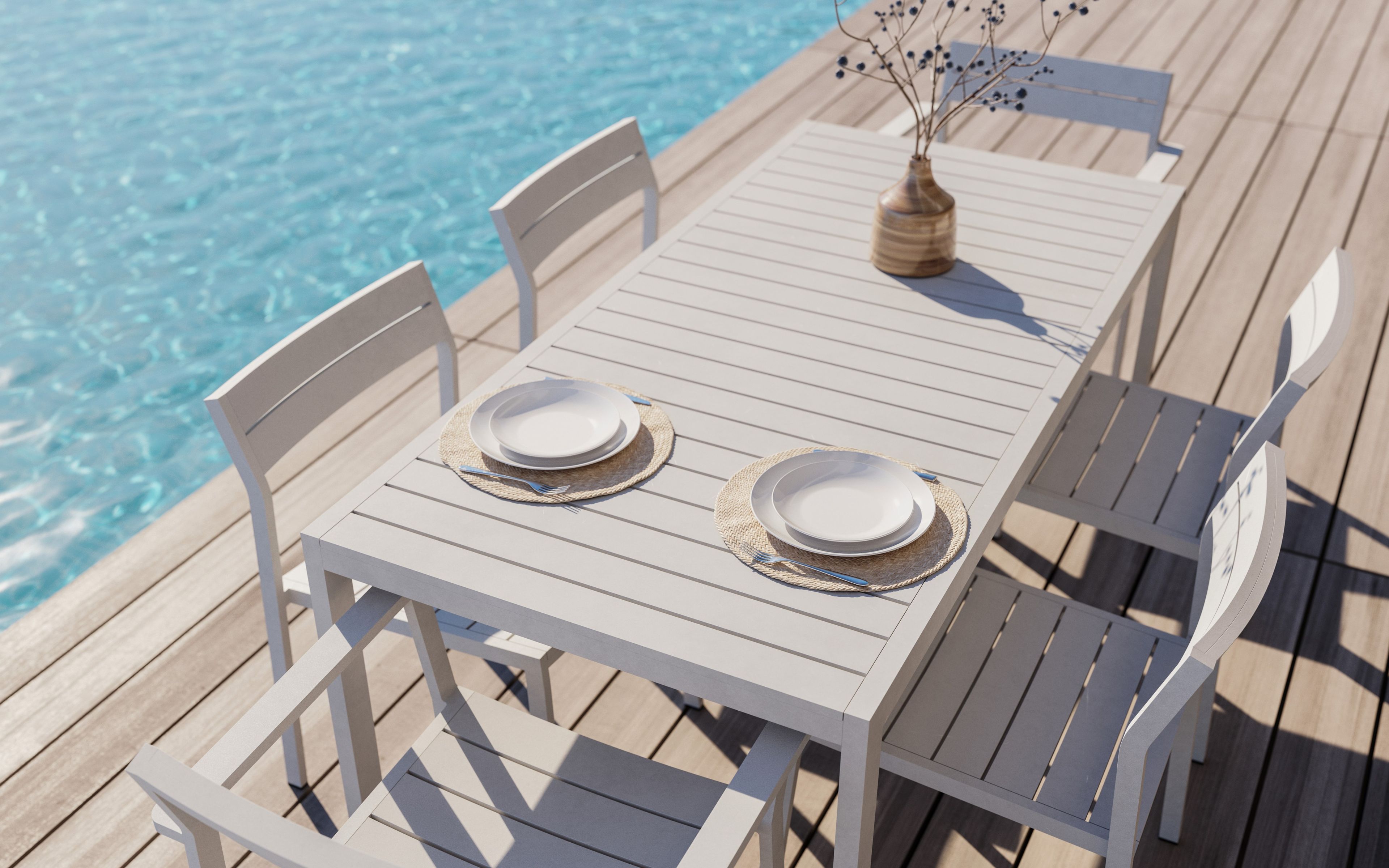 Прямоугольный алюминиевый стол с порошковым покрытием Case Eos ARCH-00062107 - Вид №3