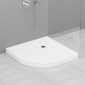 705017 Душевой поддон угловой из акрила h9 с антислипом белый в комплекте с сифоном, цвет Белая глазурь Kerasan DOCCIA Италия