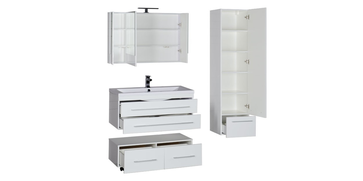 Комплект мебели Aquanet Нота 100 белый (камерино) 00165373 - Вид №3