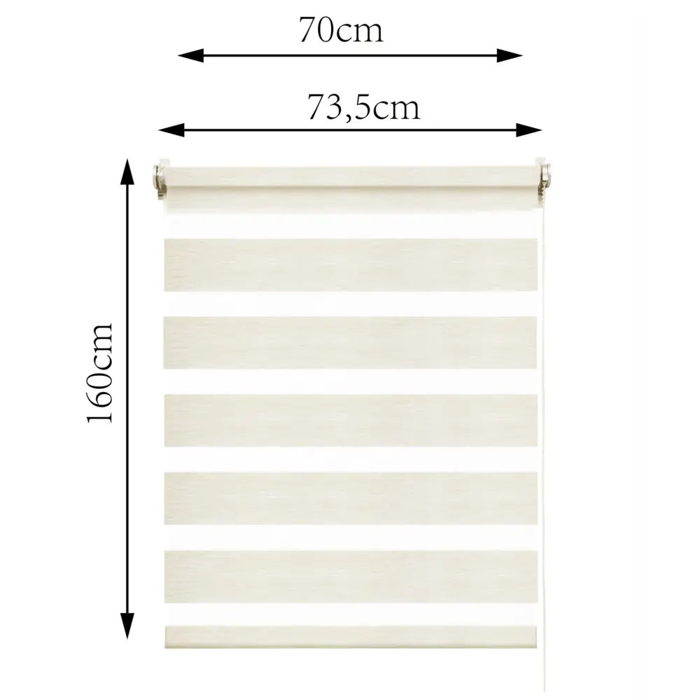 Штора рулонная день-ночь Inspire Moscou 70x160 см светло-бежевая Trench 6 82688333 STLM-2128787 - Вид №3