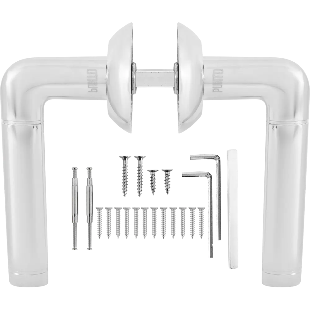 Дверные ручки Punto Rex с запиранием комплект цвет хром STLM-2156375 - Вид №1