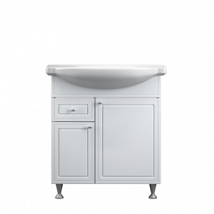 M41-FSX0753WG-WCC075 база на ножках с раковиной 75 см ящ/дв белый глянец Damixa Palace One