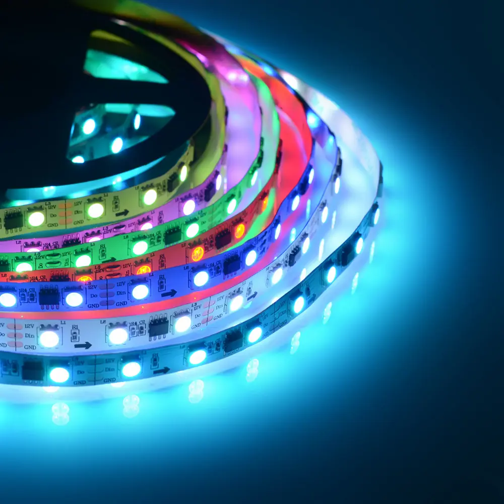 Адресная светодиодная лента Apeyron SMD5050 12В 10 мм 5м 14.4 Вт/м 60диод/м RGB STLM-2151045 - Вид №9