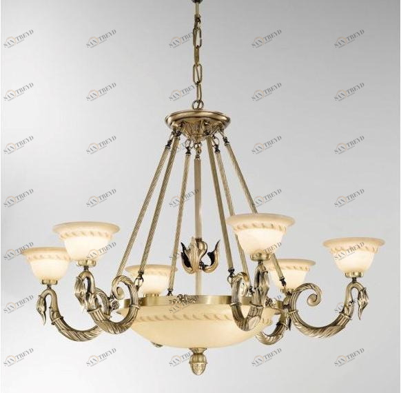 Possoni Illuminazione Атласная люстра с алебастром Cigno 2735/6+3 