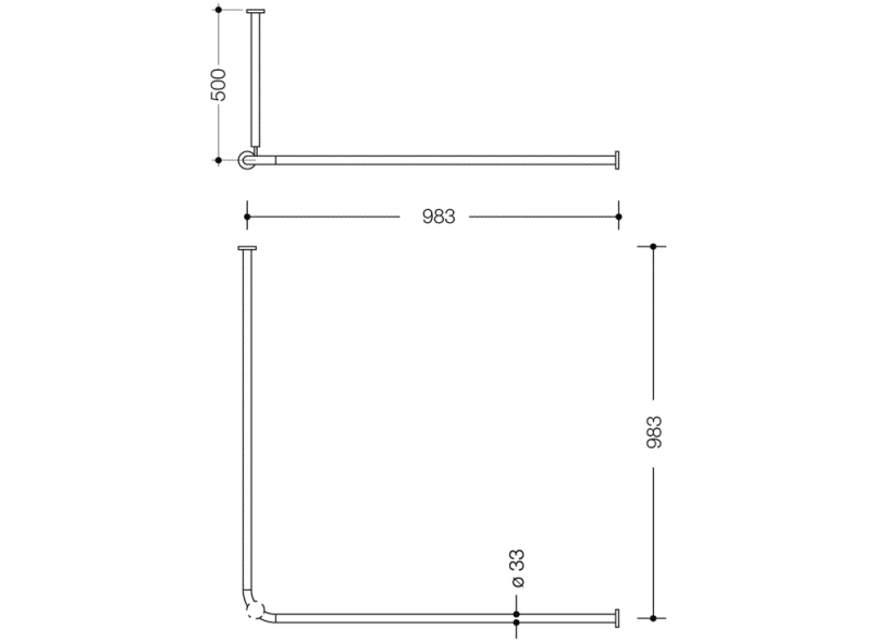 801.34.1061 Карниз с потолочным подвесом HEWI Serie 477/801  - Вид №5