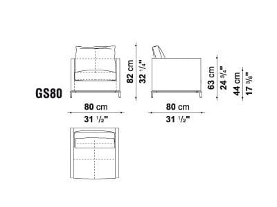 Кожаное кресло с подлокотниками B&B Italia Project George Project ARCH-00095031 - Вид №1