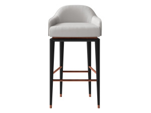 Высокий стул из кожи и металла