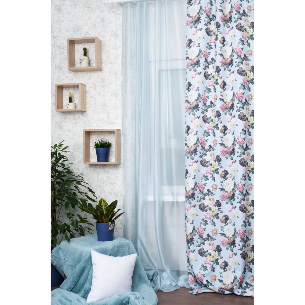 Тюль на ленте 300х280 см микровуаль цвет голубой INSPIRE STLM-2053205 - Вид №6