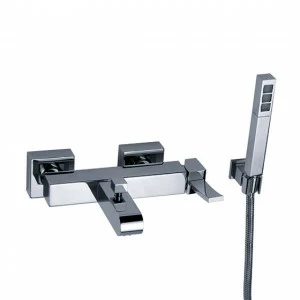 Смеситель однорычажный для ванны ½“ с душевым гарнитуром, настенный монтаж JOERGER Empire II