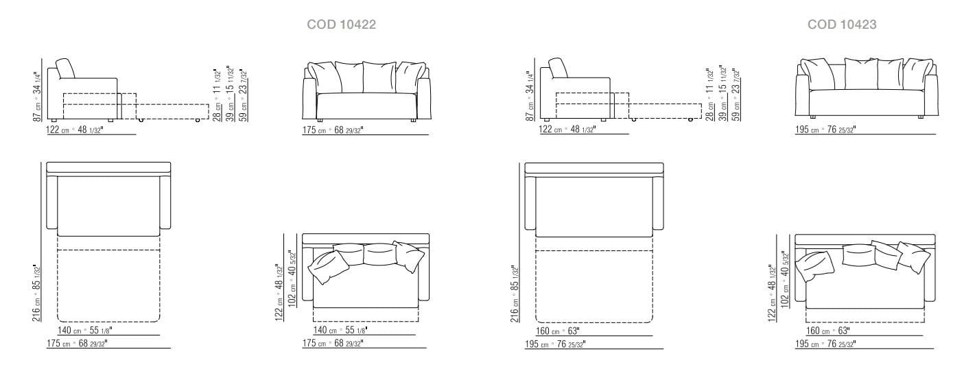 Раскладной диван-кровать из ткани Flexform WINNY ARCH-00113718 - Вид №4