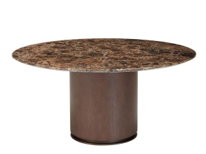 Круглый деревянный стол с мраморной столешницей