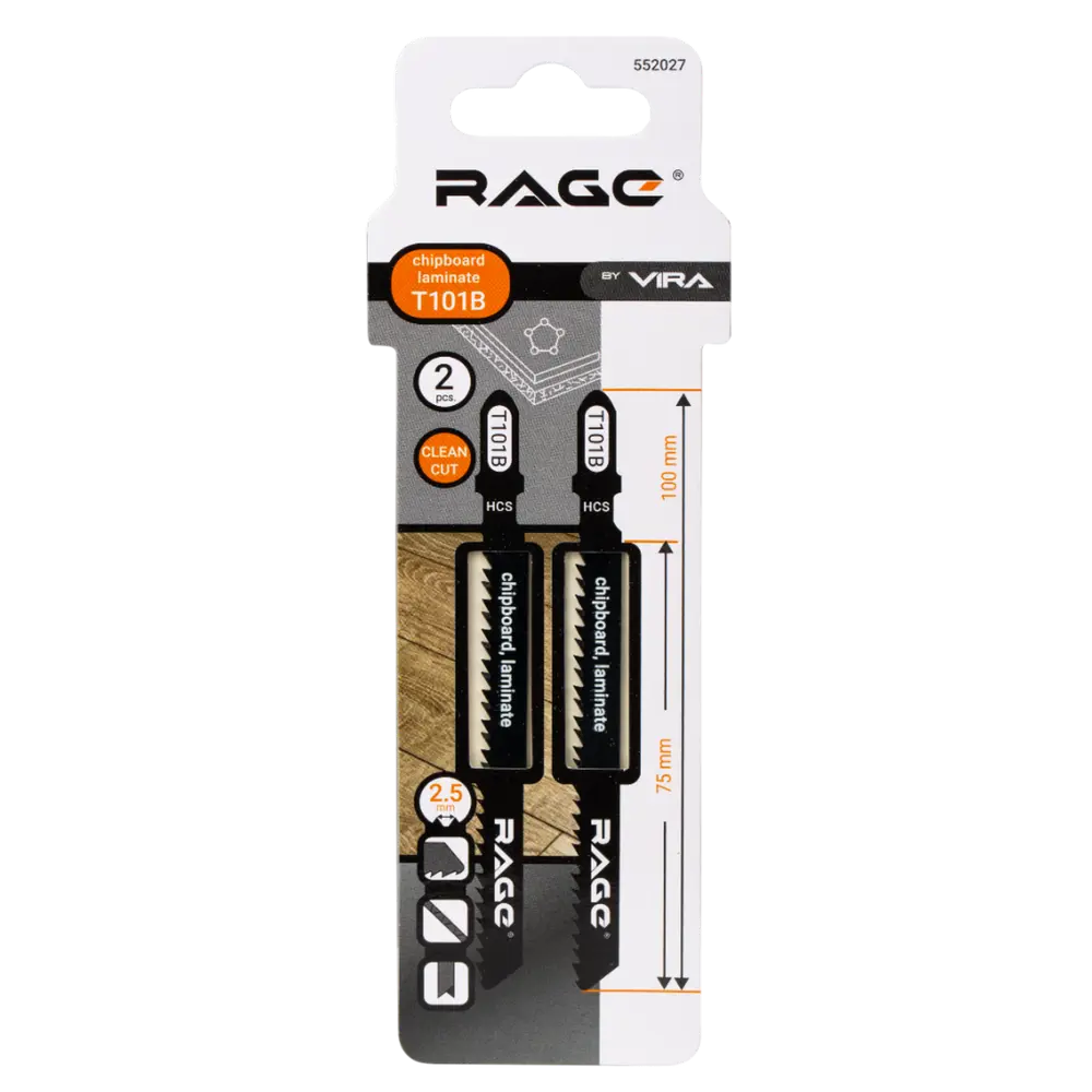 Пилки RAGE T101B для чистого реза дерева и ламината, 2 шт 89432650 STLM-1567563 - Вид №1