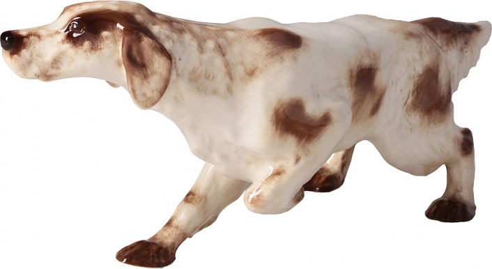 10525808 Императорский фарфоровый завод Скульптура "Сеттер" пятнист. Фарфор твердый 