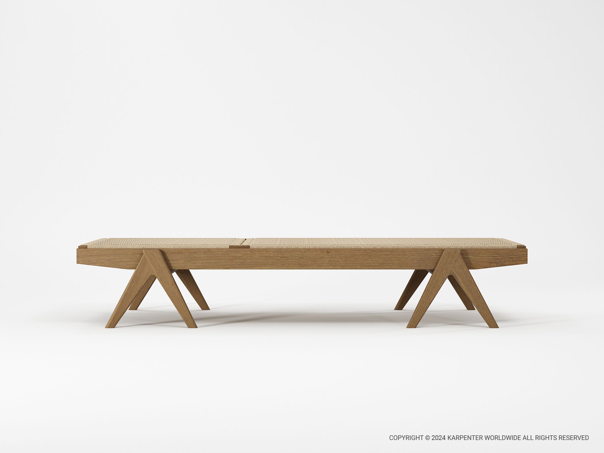 Садовая кровать с откидной спинкой из тикового дерева KARPENTER Tribute Outdoor ARCH-00043048 - Вид №1