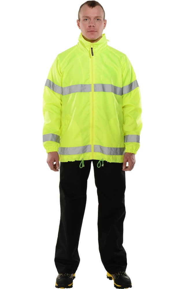 69856 Куртка-ветровка "Блик" лимонная с СВП  Сигнальная одежда  размер 56-58/170-176 Спецодежда  - Вид №5
