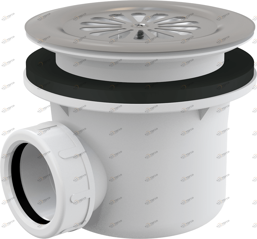 Cифон для душевого поддона с нержавеющей peшeткой ALCAPLAST A48