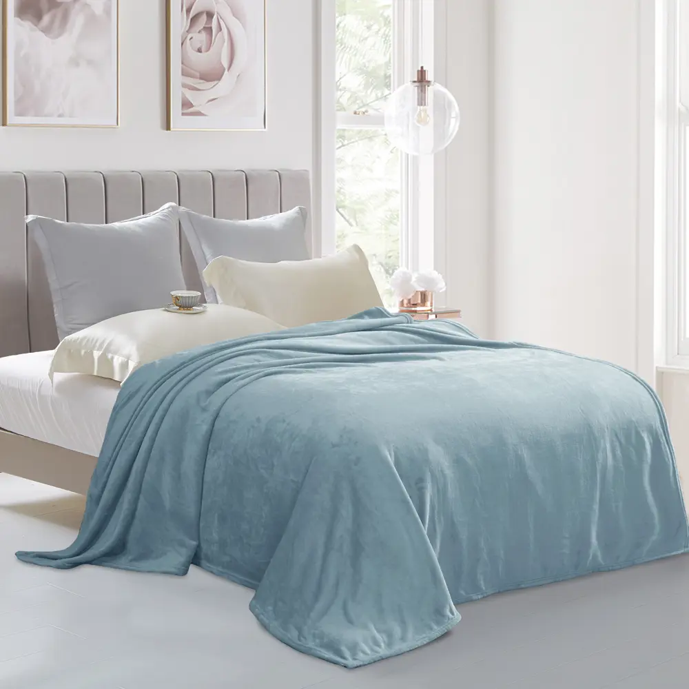 Плед First 140x200 см микрофибра цвет голубой СТОЛИЦА ТЕКСТИЛЯ STLM-2007533 - Вид №3