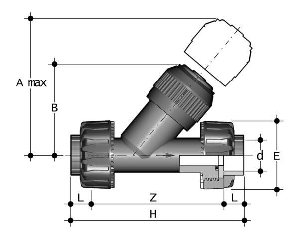SANIT 221454030101040 Обратный клапан, PP, винтовое соединение со сварочным рукавом  - Вид №1
