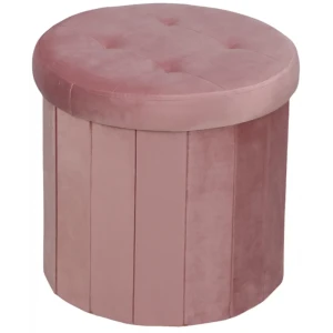 Пуф складной с нишей ø 38 см цвет розовый