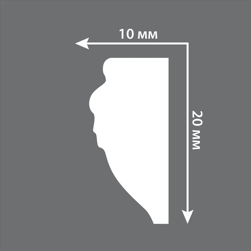 Молдинг настенный полистирол 103c-60 бело-серебристый 10х20x2000 мм DECOMASTER STLM-2183278 - Вид №3