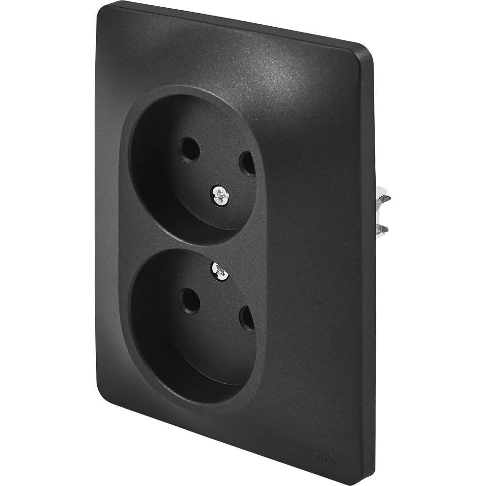 Schneider Electric Glossa — двойная встраиваемая розетка антрацит 86710169 STLM-0070789 - Вид №1