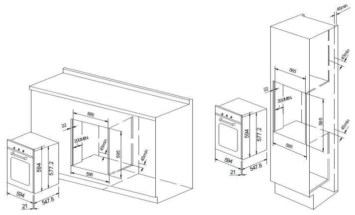 1319576 Электрический духовой шкаф Graude BK 60.3 S черный STDN-0017161 - Вид №2