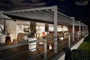 DIRELLO Пристенная пергола со сдвижной крышкой