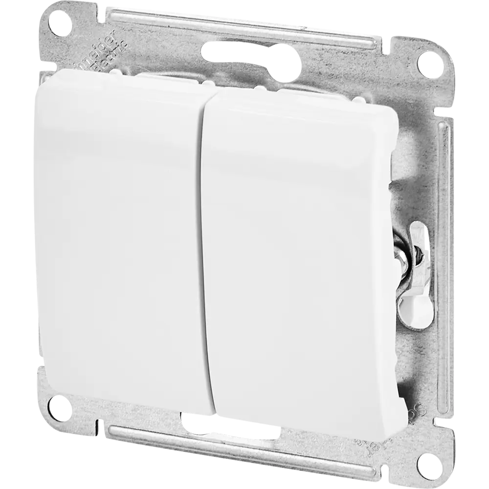 Schneider Electric Glossa — двухклавишный выключатель для трёх источников света 87677582 STLM-1496150