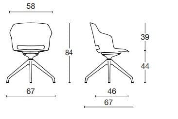 Кожаный операционный офисный стул с подлокотниками на насесте Diemme Clop ARCH-00037513 - Вид №7