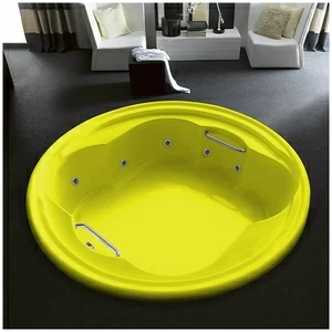 Ванна Gruppo treesse Perla V669B-Z жёлтая с гидромассажем и дезинфекцией круглая большая свободностоящая
