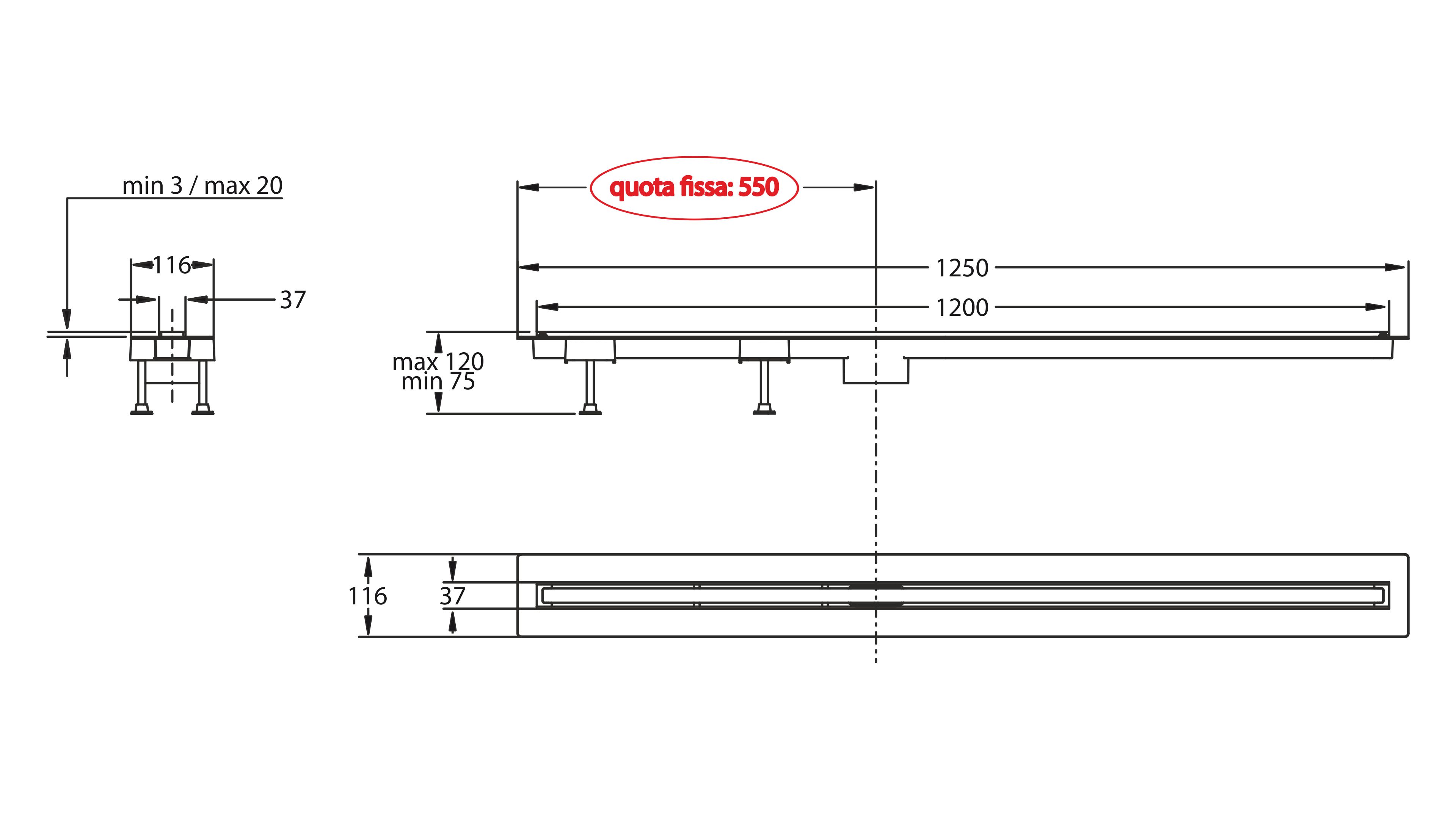 Слив для душа из нержавеющей стали Bonomini Canalissima ARCH-00012328 - Вид №1