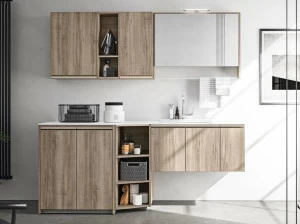 Cerasa Шкаф для стирки из дерева с раковиной Regola