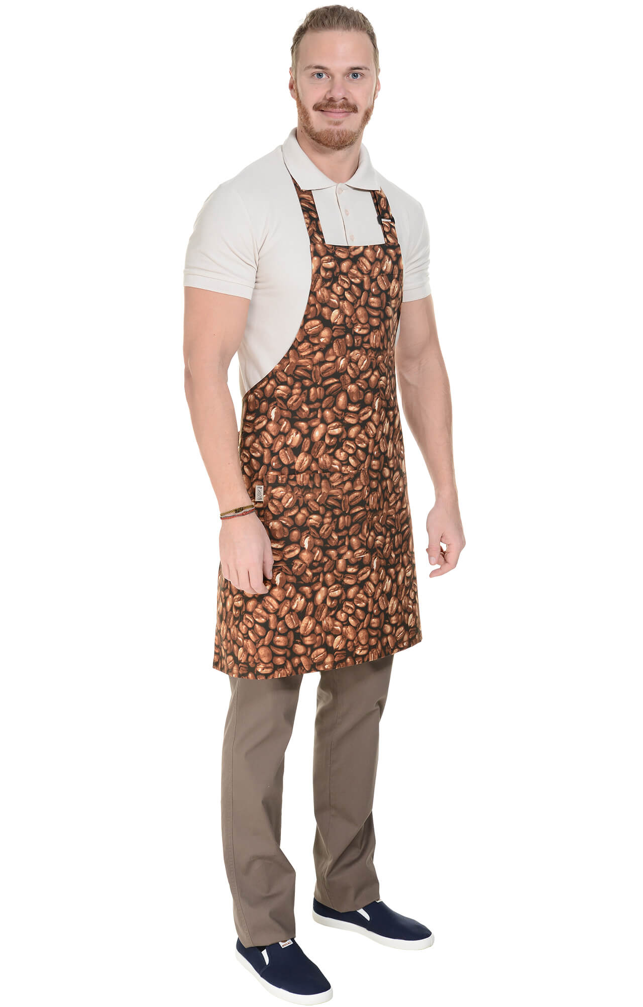 60348 Фартук с нагрудником PRINT coffee beans (кофейные зерна) HORECA  Одежда для официантов  размер  - Вид №2