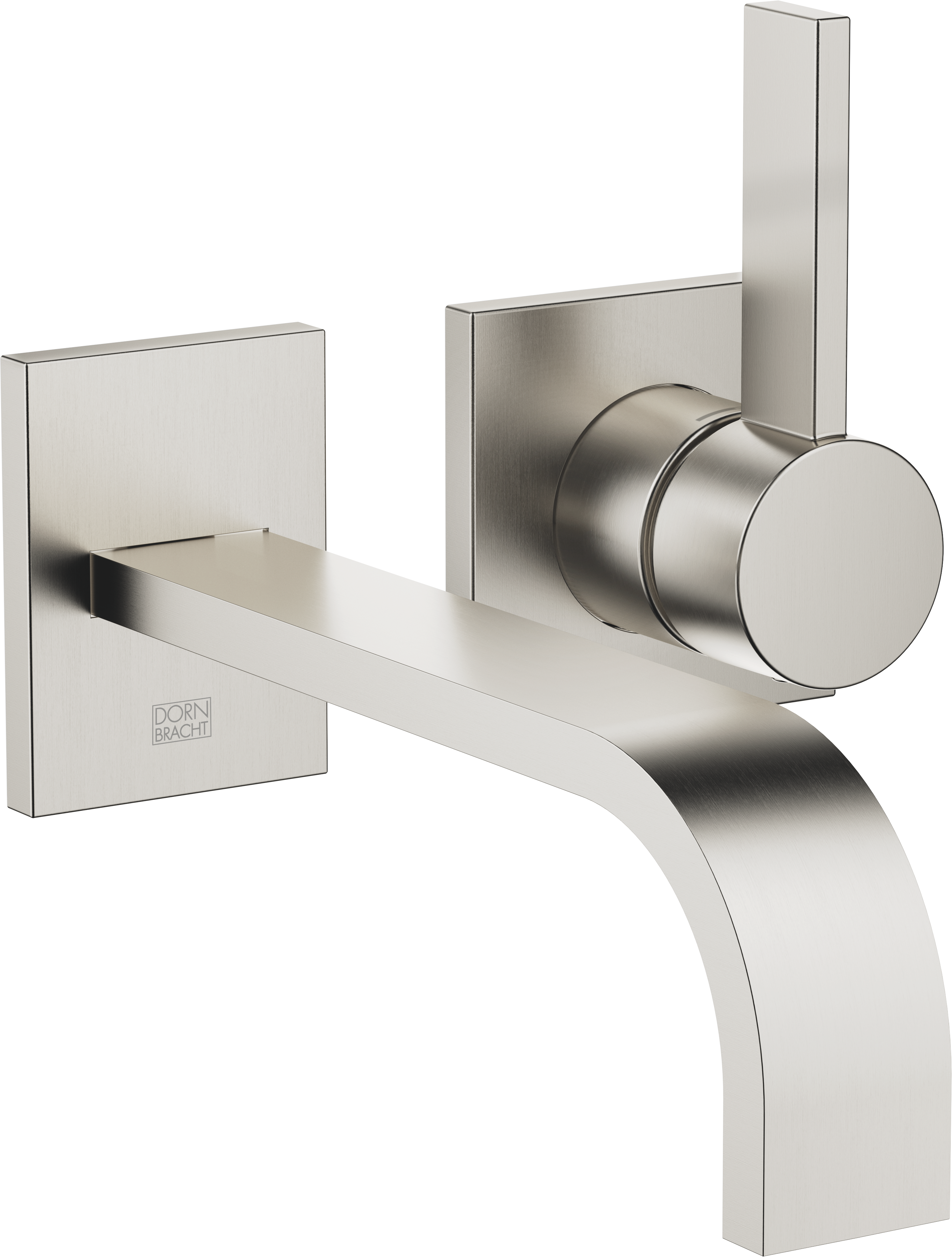 MEM Смеситель для раковины, настенный, однорычажный, без донного клапана - матовая платина 36861782-06