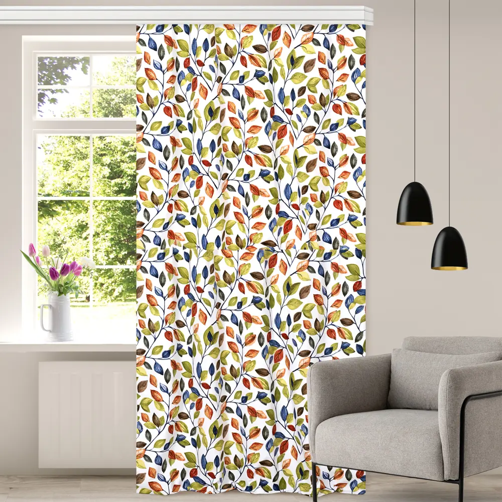 Штора на ленте для кухни Арджуна 136x180 см цвет мультиколор 89076487 STLM-2113598 Altali 