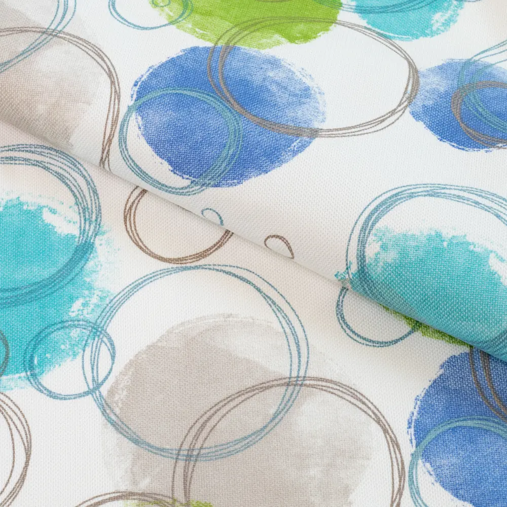 Ткань 1 м/п Круги велюр 300 см цвет сине-салатовый GARDEN STLM-2024374