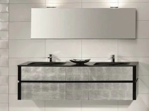 Mobiltesino Двойная тумба под умывальник с ящиками Qubo