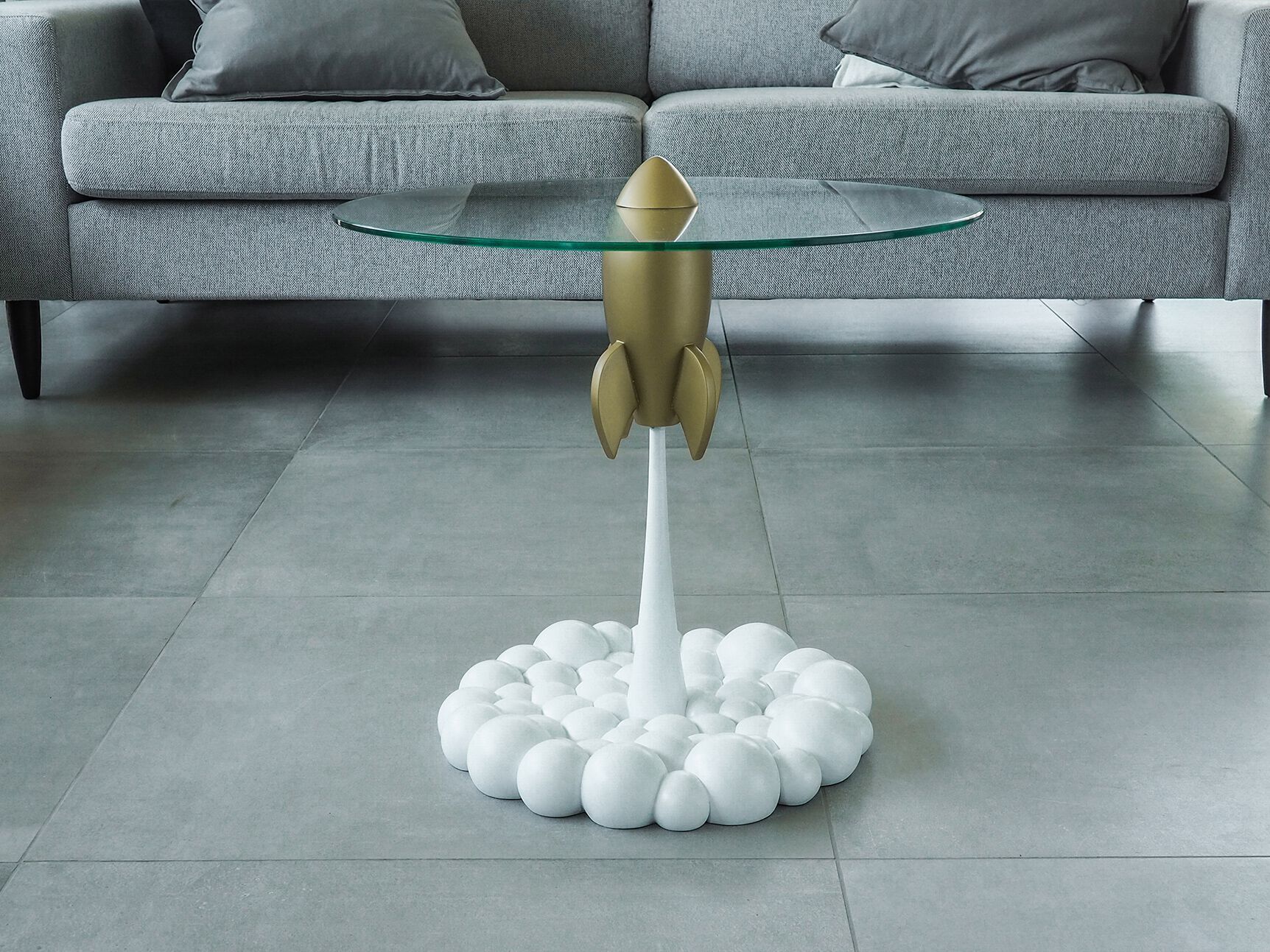 Стеклянный круглый журнальный столик LO Contemporary SINGLE ROCKET ARCH-00090106 - Вид №6