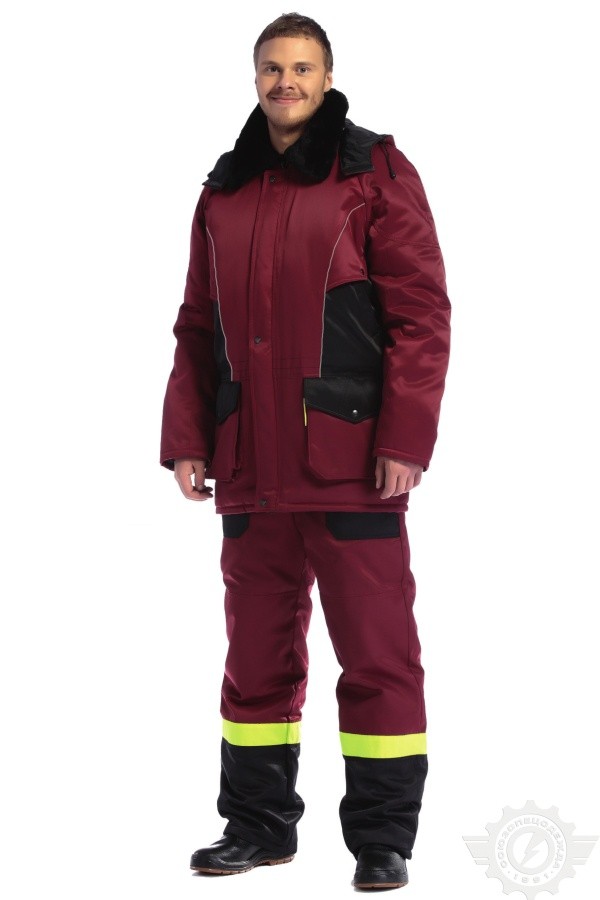 61590 Костюм "Сатурн" зимний бордо  Зимняя спецодежда  размер 56-58/182-188  - Вид №18