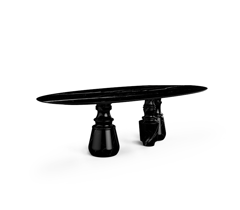 0-127 Обеденный стол Pietra oval xl nero marquina  Boca Do Lobo  - Вид №9