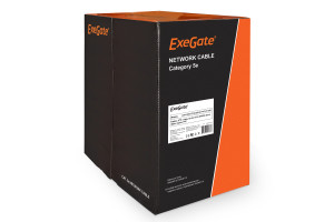 16492178 Кабель UTP 4 пары, категория 5e, CCA, 25AWG, бухта 305м, серый, PVC 281817 ExeGate