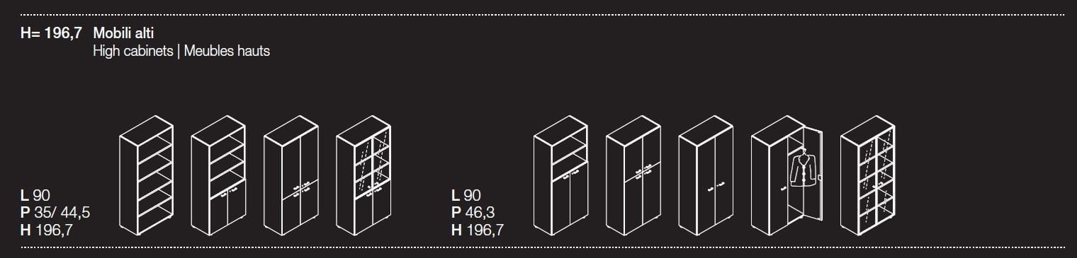 Высокая модульная офисная мебель Las Mobili универсальные контейнеры Evo ARCH-00090554 - Вид №3