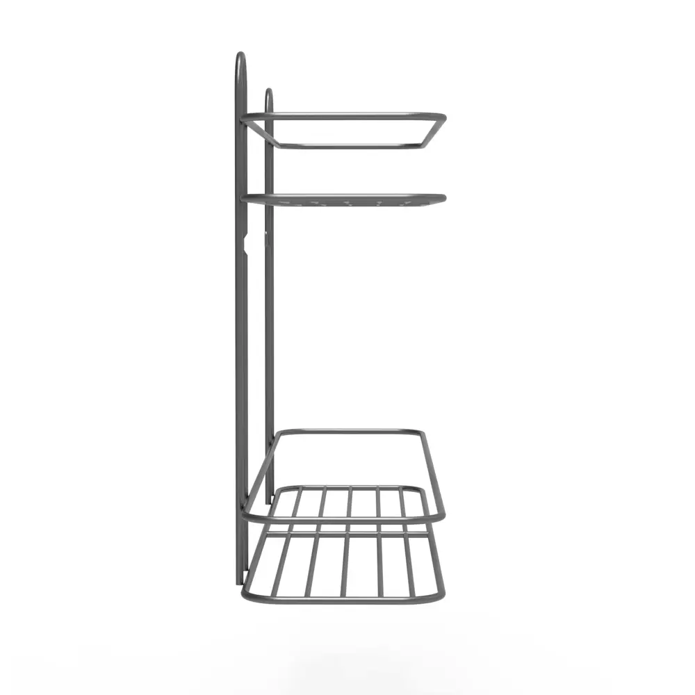 Полка для ванной Lemer Rhine двухъярусная 10x40 см металл цвет графит STLM-2043181 - Вид №3