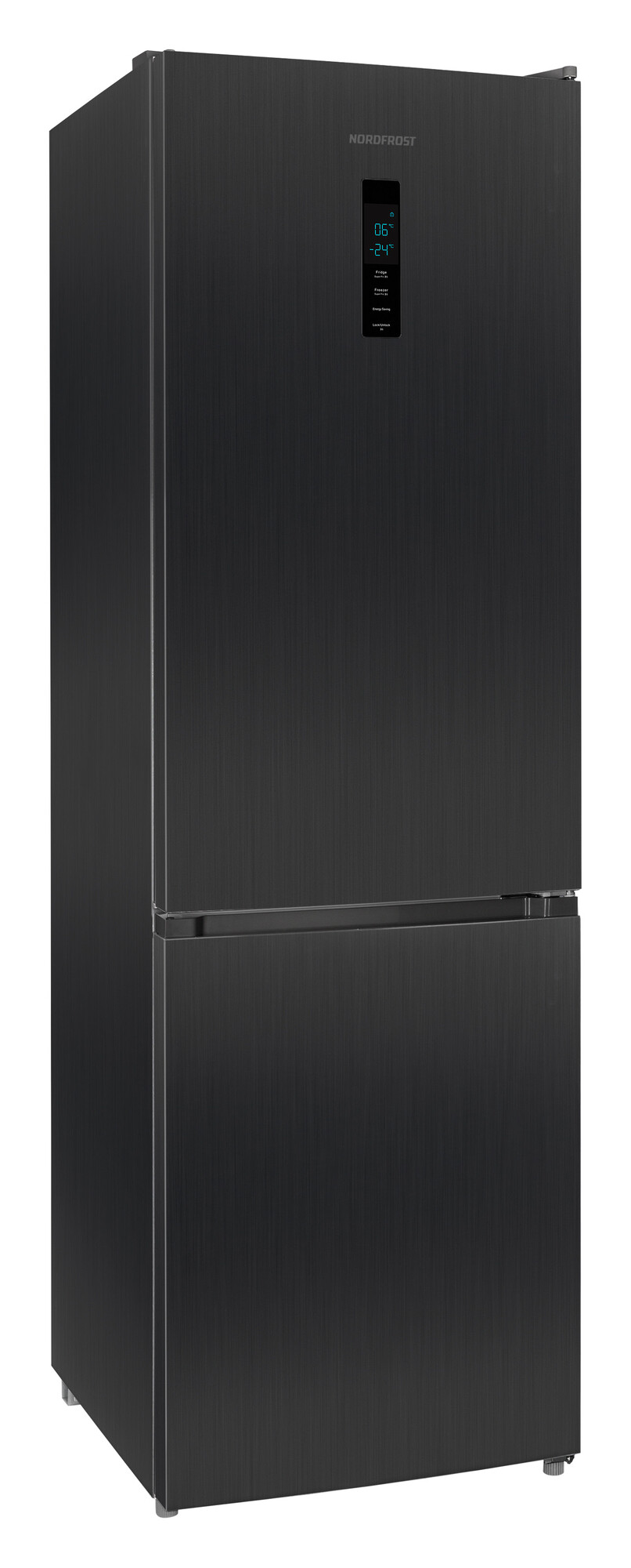 9069207 Холодильник с морозильником   Nordfrost RFC 390D NFXd черный STDN-0011353
