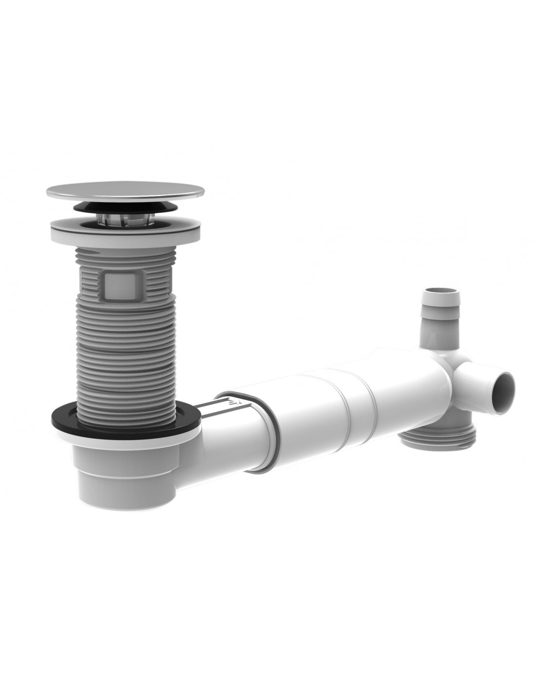 609000 045 00  Комплект для слива для раковины TBXP, сверхплоский, h. 100-миллиметровая перерабатываемая, двухкомпонентная нержавеющая сталь Valentin Хром 