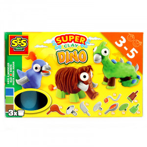 00497 _Набор пластилина Динозавры самоотвердевающий. 3 цв. SES