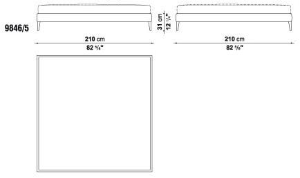 Maxalto Двуспальная кровать из ткани с высоким изголовьем Filemone sun-id-1365147 - Вид №3