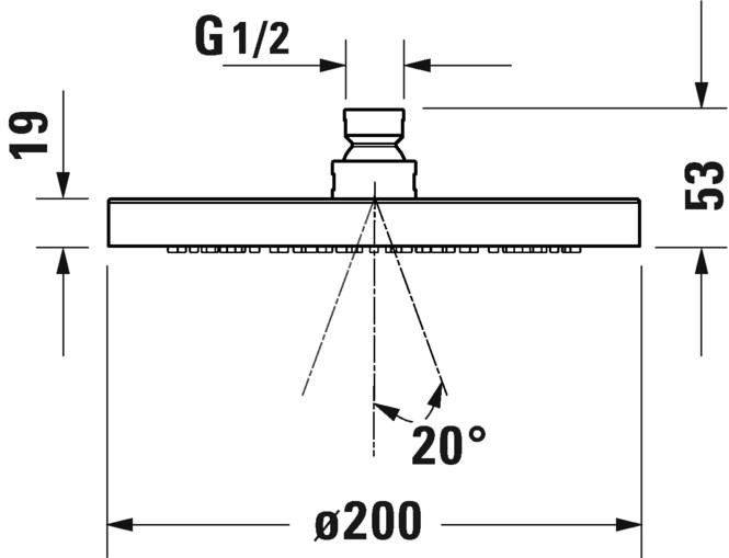Duravit Душевая лейка с фиксированной струей  Uv0660013  - Вид №1