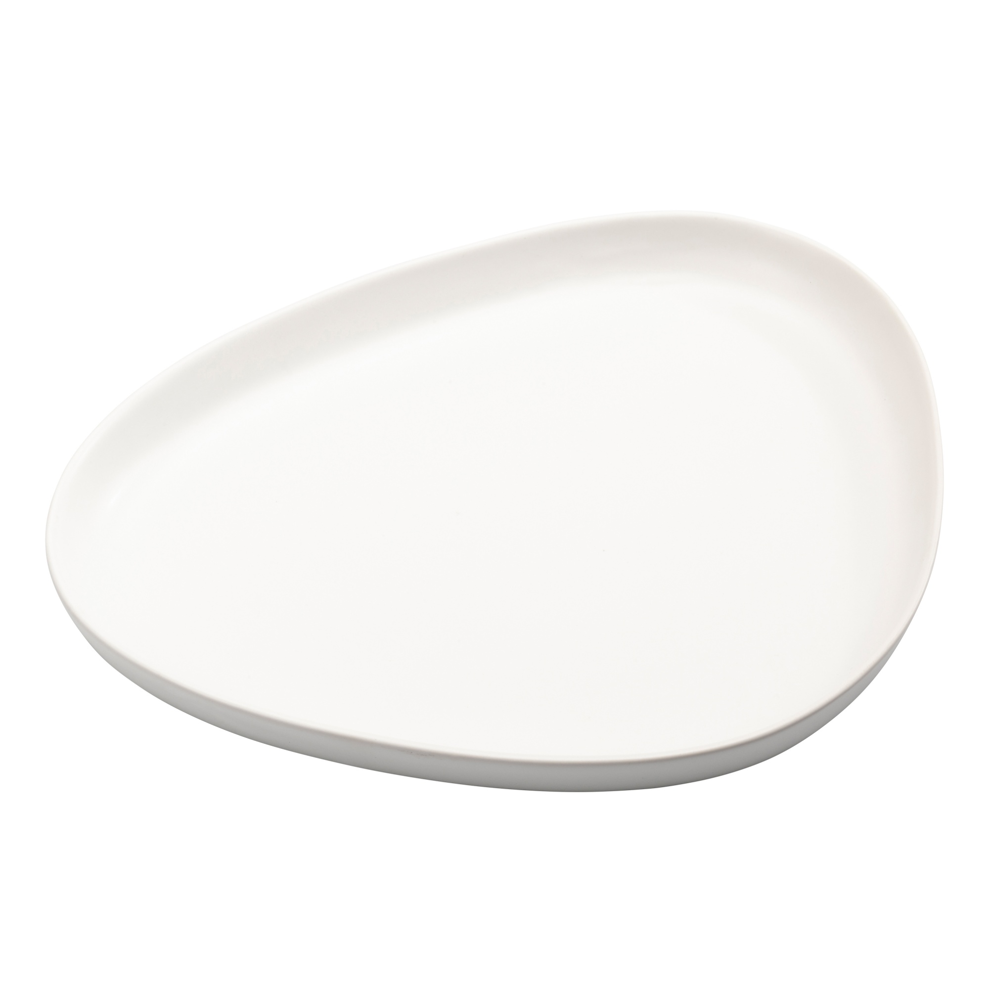 990176 Тарелка сервировочная 1 шт (35х30х3см) каменная керамика, белая;LIND DNA 