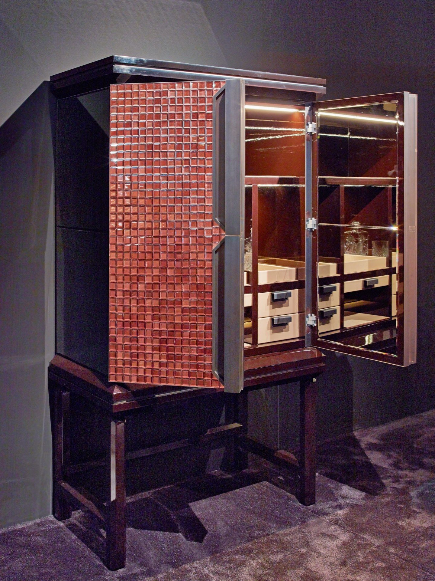 Деревянный и стеклянный барный шкаф со встроенным освещением Sicis Ledoux ARCH-00146935 - Вид №6